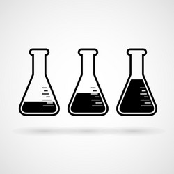 Liquid level in flask - chemical laboratory vector