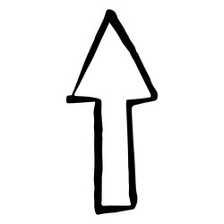 Curved arrow doodle high quality Royalty Free Vector Image