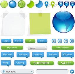 collection of website and gps navigation elements vector image