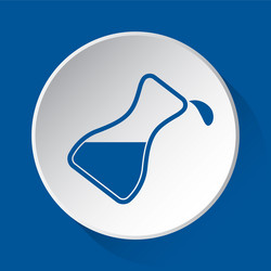 flask with a drop blue icon on white button vector image