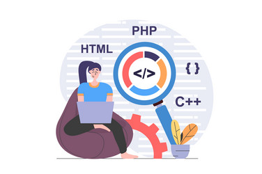 programmers concept in modern flat design for web vector image
