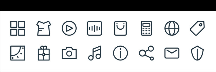 user interface line icons linear set quality vector image