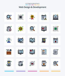 Creative web design and development 25 line vector