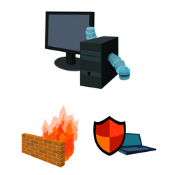 hacker and hacking cartoon icons in set collection vector image