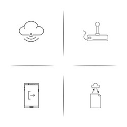 internet technologies simple linear icons set vector image