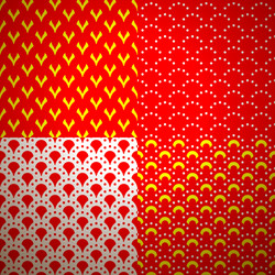 Set of four different geometrical patterns vector