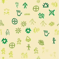 streamless pattern with topographic icons vector image