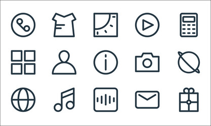 user interface line icons linear set quality vector image