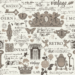 abstract seamless pattern with sketches and notes vector image