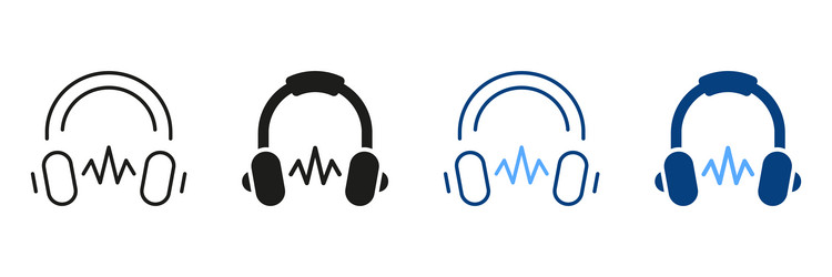 Audio book and ebook color icons headphone vector