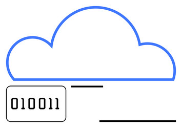 cloud storage concept with binary code vector image