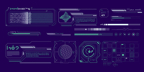 data elements for sci-fi interface vector image