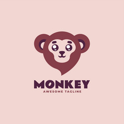 Logo monkey simple mascot style vector