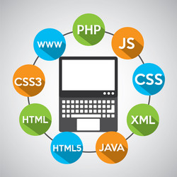programming languages notebook computer digital vector image
