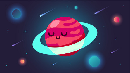 red planet in outer space vector image