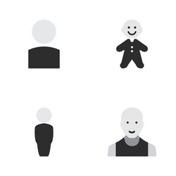 set of simple profile icons elements man avatar vector image