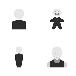 Set of simple profile icons elements man avatar vector