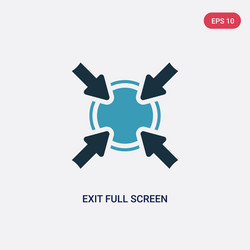 two color exit full screen arrows icon from user vector image