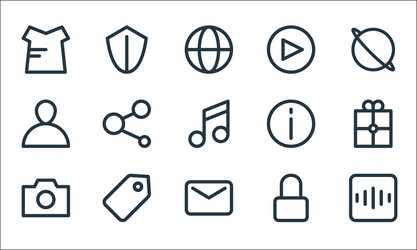 user interface line icons linear set quality vector image