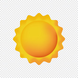 3d sun realistic summer solar object isolated vector