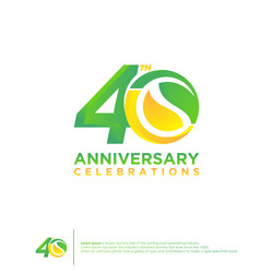 40th anniversary logotype design flat style Vector Image
