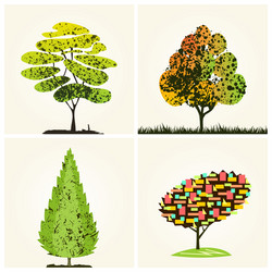 abstract colorful trees background vector image
