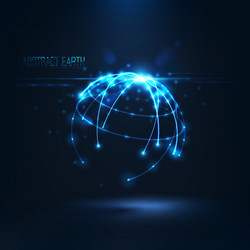 abstract shape of glowing circles and particles vector image