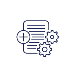 add new project line icon on white vector image