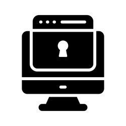 computer web with lock security concept vector image