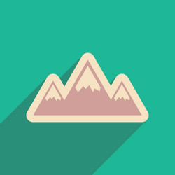 flat web icon with long shadow mountains vector image