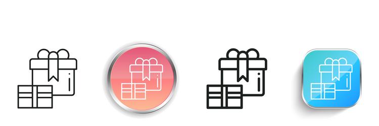 gift box icon thin linear regular and button vector image