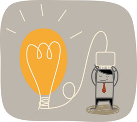 Idea Connection - Lightbulb vector image