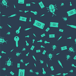 set mobile with closed padlock system bug concept vector image
