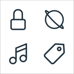 user interface line icons linear set quality vector image