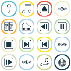 audio icons set collection of song ui octave vector image