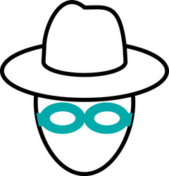 cyber security concept hacker man with hat half vector image