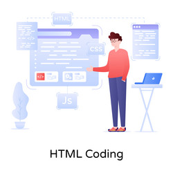 html coding vector image