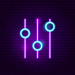 Setting neon sign vector