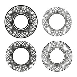 circular spirograph patterns black lines vector image