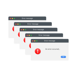 classic window alert dialog box system error vector image