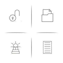 cyber security simple linear icons set outlined vector image