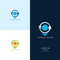 Food point logo designs concept near me vector