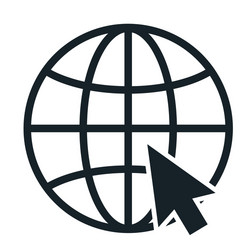 internet icon with black computer arrow cursor vector image