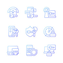 password requirements gradient linear icons set vector image