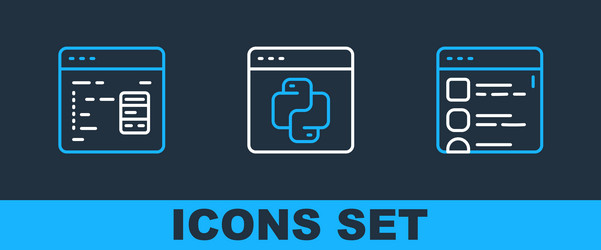 set line browser files software and python vector image