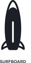 surfboard isolated icon simple element from vector image