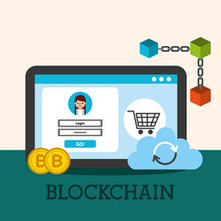 tablet wallet digital cloud data bitcoin vector image