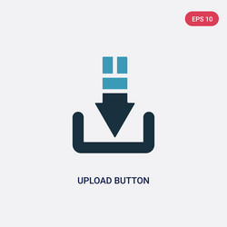 two color upload button icon from user interface vector image