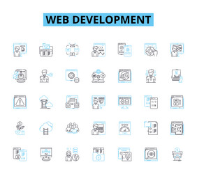 web development linear icons set html css vector image