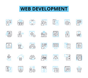 web development linear icons set html css vector